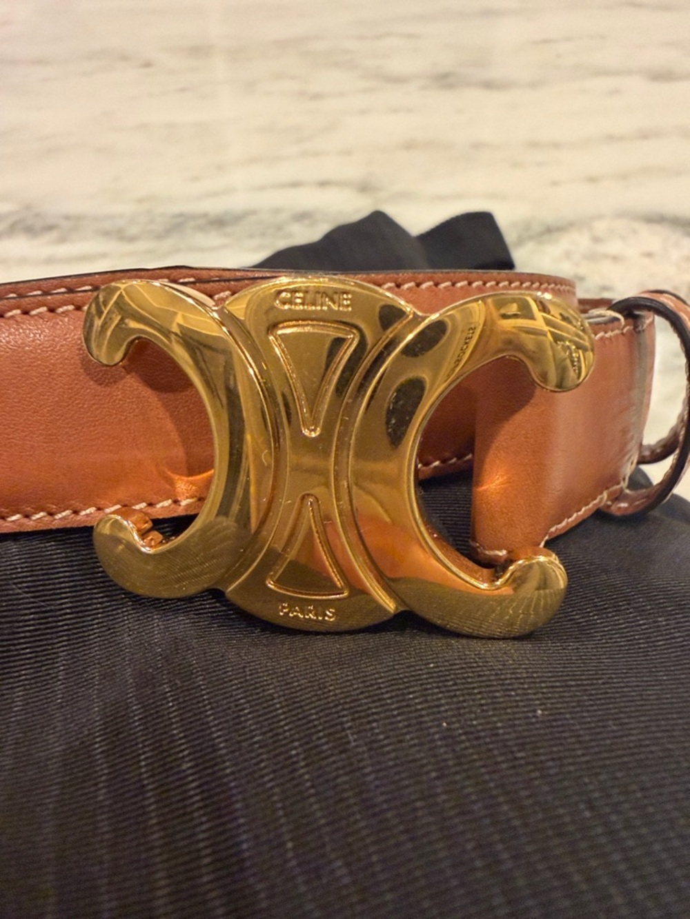 Celine Triomphe Belt 25mm Natural Calfskin. Size 75mm. With dust bag and box. - Picture 2 of 5